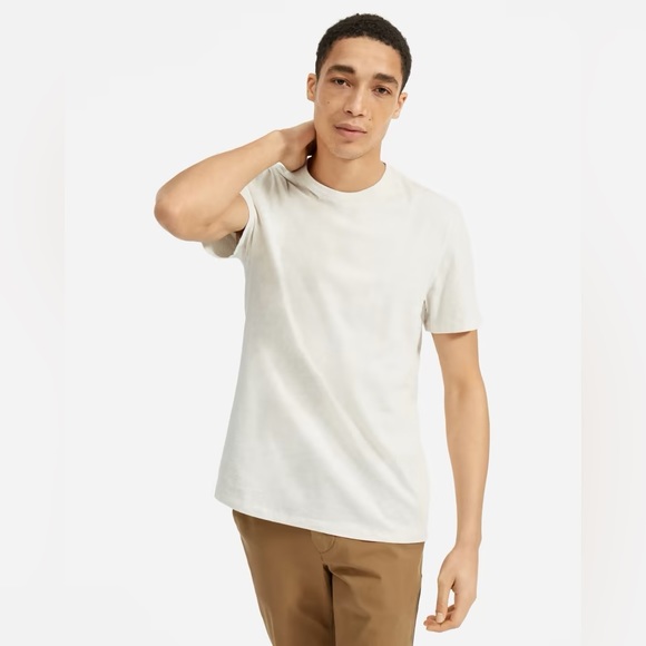 *NWT* Everlane The Organic Cotton Crew Tee Uniform Heather Oatmeal XXL - Picture 1 of 10